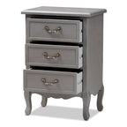 Baxton Studio Capucine Antique French Country Cottage Wood 3-Drawer End Table