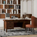 Bridgevine Home Sausalito 71 inch Executive Desk, No Assembly Required, Whiskey Finish