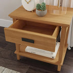 Oak Park Brown Wood King Bed and Two Nightstands