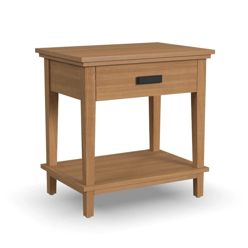 Oak Park Brown Wood King Bed and Two Nightstands
