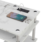 Convenience Concepts Designs2Go No Tools Student Desk with Charging Station and Shelves