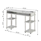 Convenience Concepts Designs2Go No Tools Student Desk with Charging Station and Shelves