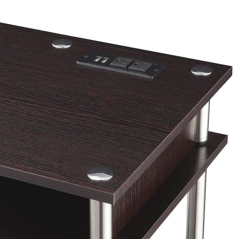 Convenience Concepts Designs2Go No Tools Student Desk with Charging Station and Shelves