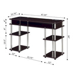 Convenience Concepts Designs2Go No Tools Student Desk with Charging Station and Shelves
