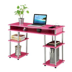 Convenience Concepts Designs2Go No Tools Student Desk with Charging Station and Shelves