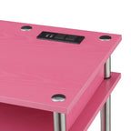 Convenience Concepts Designs2Go No Tools Student Desk with Charging Station and Shelves