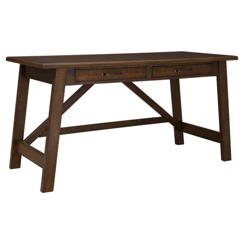 Baldridge Rustic Brown Home Office Large Leg Desk