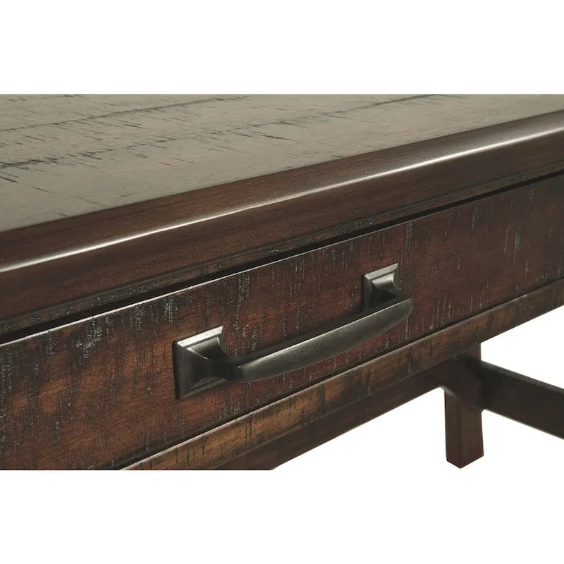 Baldridge Rustic Brown Home Office Large Leg Desk