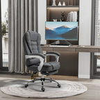 Vinsetto High-Back Executive Office Chair: Footrest, Linen-Fabric, Padded Armrests - Ergonomic