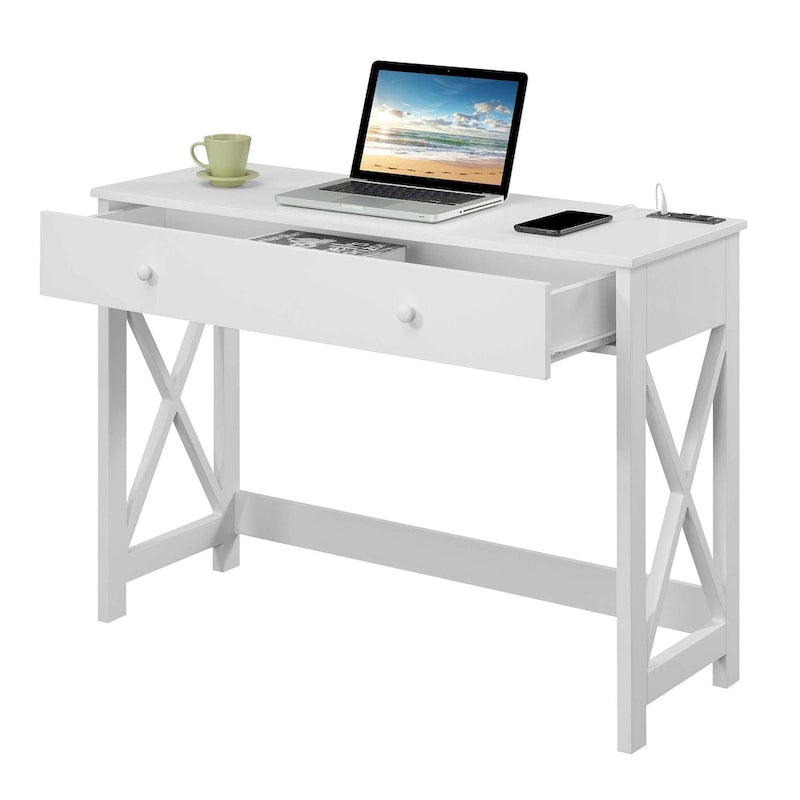 Convenience Concepts Oxford 1 Drawer 42 Desk with Charging Station