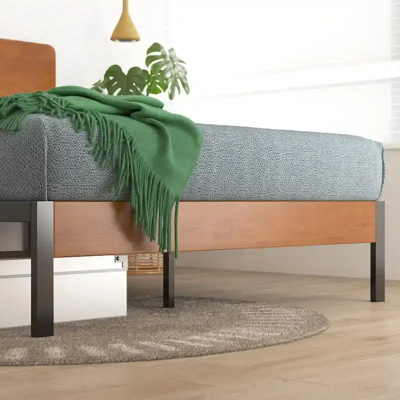 Priage by ZINUS Black Metal Platform Bed Frame