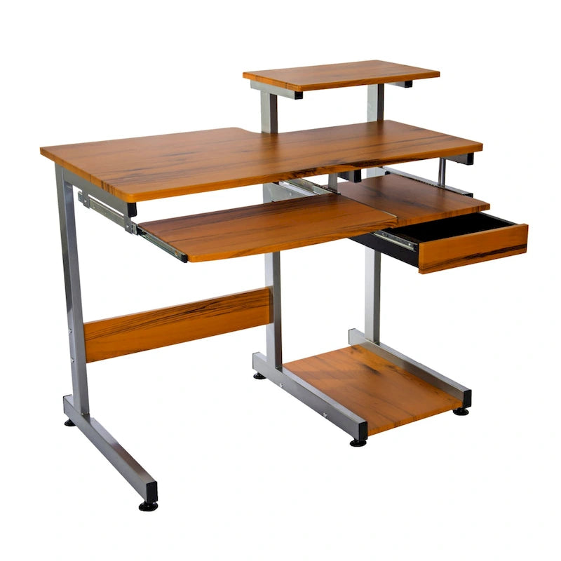 Computer Desk with Drawer and Pull Out Keyboard Panel