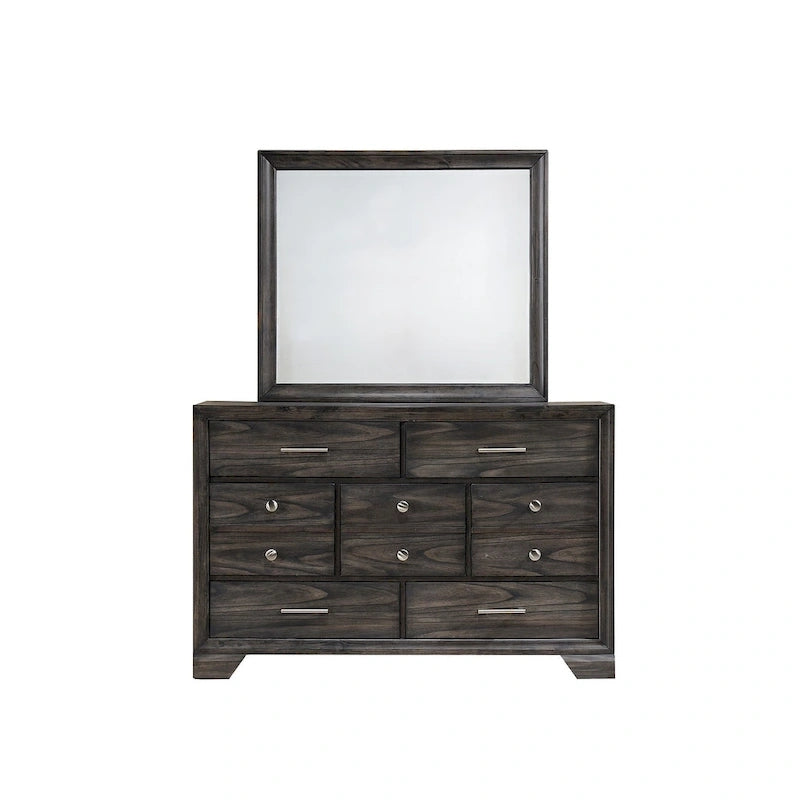 Ayla 5 Piece Gray Storage Fabric Platform Bedroom Set
