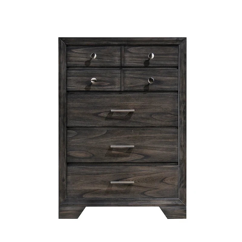 Ayla 5 Piece Gray Storage Fabric Platform Bedroom Set
