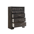 Ayla 5 Piece Gray Storage Fabric Platform Bedroom Set