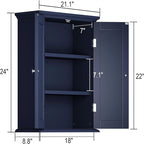 Bathroom Wall Cabinet - 8D x 21.1W x 24H