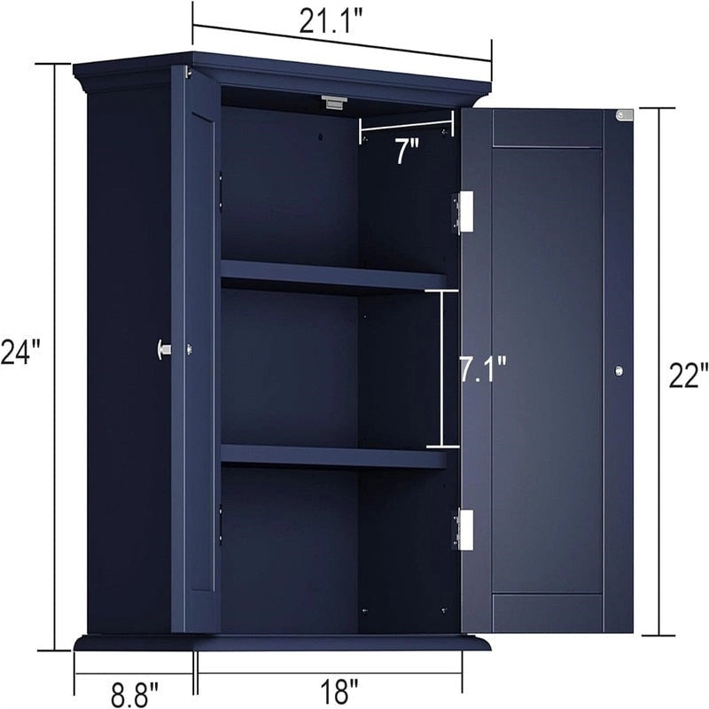 Bathroom Wall Cabinet - 8D x 21.1W x 24H
