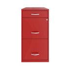 Space Solutions 18 Deep 3 Drawer Metal File Cabinet, Lava Red
