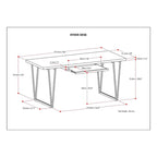 WYNDENHALL Travis SOLID WOOD Modern Industrial 66 inch Wide Writing Office Desk in Natural Aged Brown