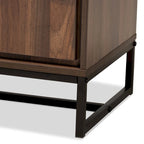 Neil Brown Wood and Black Finished Metal 3-Door Sideboard Buffet