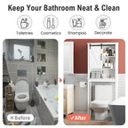 Pellebant Over-the-Toilet Storage Cabinet Space Saver Bathroom - 66.54 H x 27.17 W x 9.06 D
