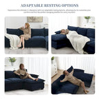 [VIDEO provided][New]118*55 Modern L-shaped Chenille Cloud Sofa with Double Seat Cushions,5-seat Upholstered Indoor Furniture,S