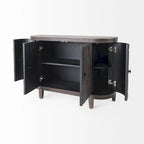 Lennon Beige Fir Veneer 4 Door Cabinet - 47.2L x 15.0W x 33.1H