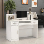 Modern Reception Desk Front Counter Table w/ Decor Light by Timechee
