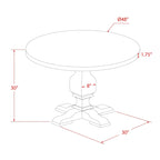 East West Furniture Dining Table Set- a Round Dining Table and Doeskin Parson Chairs, Antique Walnut (Pieces Option)