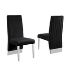 Best Quality Furniture Dining Chair includes Pleated Back, Nailhead-Trimmed, Chrome-Legged Chair (Set of 2)