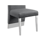 Best Quality Furniture Dining Chair includes Pleated Back, Nailhead-Trimmed, Chrome-Legged Chair (Set of 2)