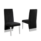 Best Quality Furniture Dining Chair includes Pleated Back, Nailhead-Trimmed, Chrome-Legged Chair (Set of 2)