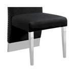Best Quality Furniture Dining Chair includes Pleated Back, Nailhead-Trimmed, Chrome-Legged Chair (Set of 2)