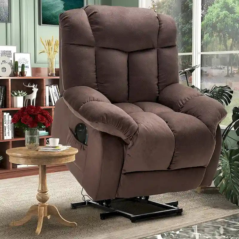Power Lift Recliner Chair for Elderly, Heavy Duty & Safety Motion Reclining Mechanism-Fabric Sofa Living Room Chair