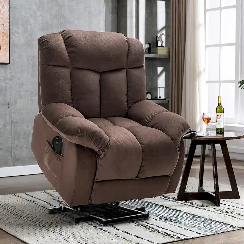 Power Lift Recliner Chair for Elderly, Heavy Duty & Safety Motion Reclining Mechanism-Fabric Sofa Living Room Chair