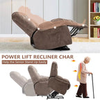 Power Lift Recliner Chair for Elderly, Heavy Duty & Safety Motion Reclining Mechanism-Fabric Sofa Living Room Chair