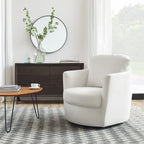 Art Leon Modern Comfortable Corduroy Fabric Swivel Barrel Accent Chair