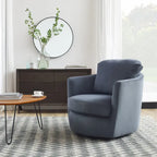 Art Leon Modern Comfortable Corduroy Fabric Swivel Barrel Accent Chair