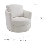 Art Leon Modern Comfortable Corduroy Fabric Swivel Barrel Accent Chair