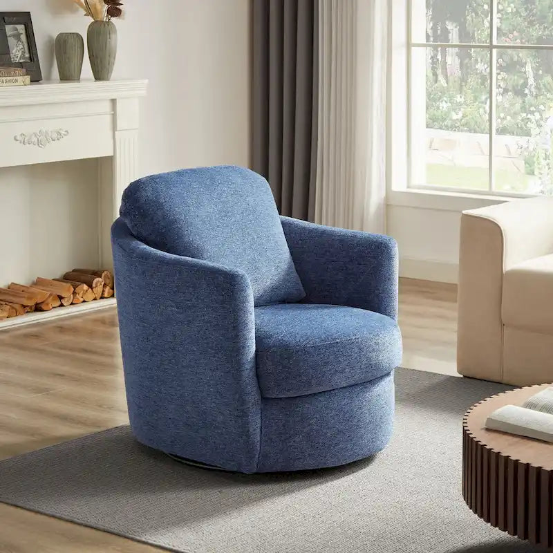 Art Leon Modern Comfortable Corduroy Fabric Swivel Barrel Accent Chair