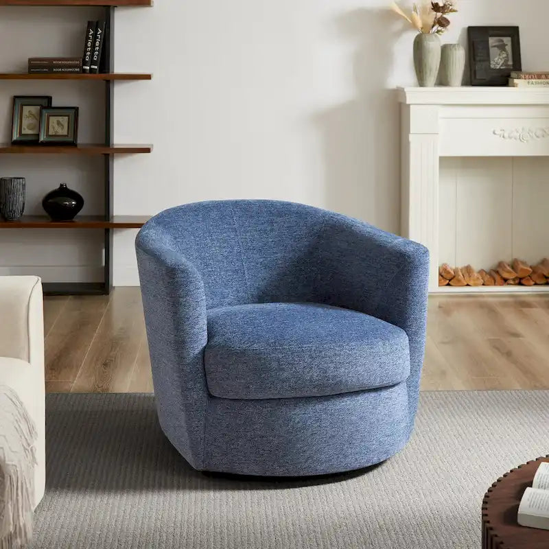 Art Leon Modern Comfortable Corduroy Fabric Swivel Barrel Accent Chair