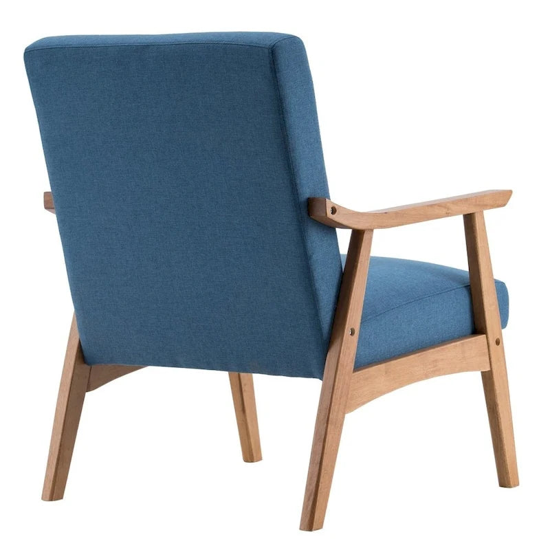 Sedia a sdraio/poltrona/sedia accento singola, schienale in legno massello, stile retrò semplice