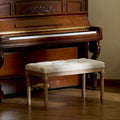Panca imbottita CO-Z in stile vintage francese con struttura intagliata in legno massiccio
