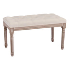 Panca imbottita CO-Z in stile vintage francese con struttura intagliata in legno massiccio