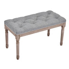 Panca imbottita CO-Z in stile vintage francese con struttura intagliata in legno massiccio