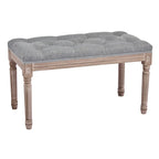 Panca imbottita CO-Z in stile vintage francese con struttura intagliata in legno massiccio