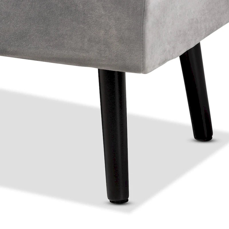 Caine Modern and Contemporary Velvet Wood Storage Bench