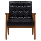 Retro Modern Faux Leather Chair Black