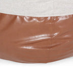 Ohnstad Modern 5 Foot Two Toned Fabric and Faux Leather Bean Bag by Christopher Knight Home