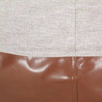 Ohnstad Modern 5 Foot Two Toned Fabric and Faux Leather Bean Bag by Christopher Knight Home